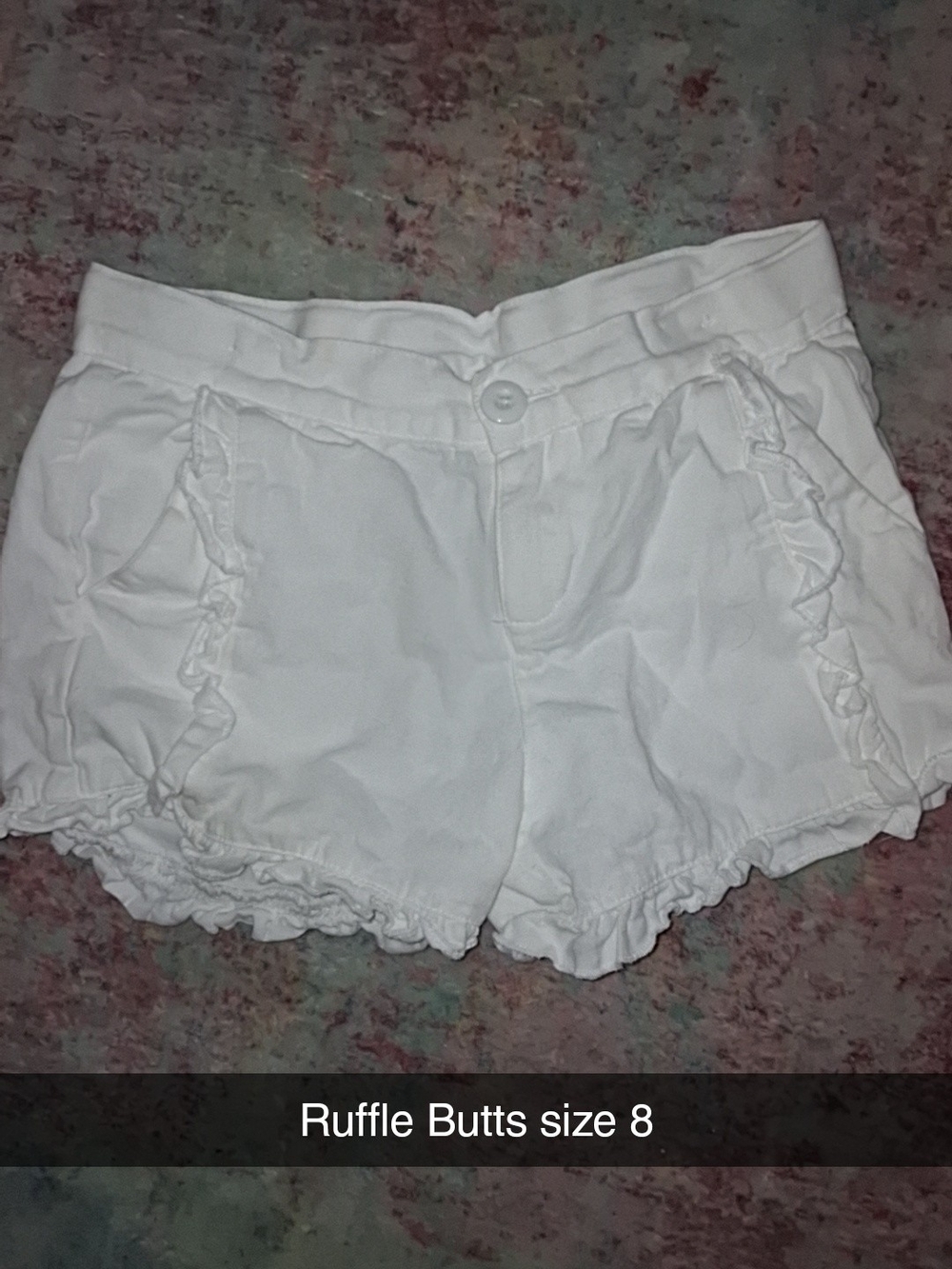 Ruffle Butts White Ruffle-Trim Shorts